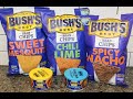 Bush’s Best Bean Chips: Sweet Mesquite, Chili Lime, Spicy Nacho, Bean Dip: Original & Black Bean