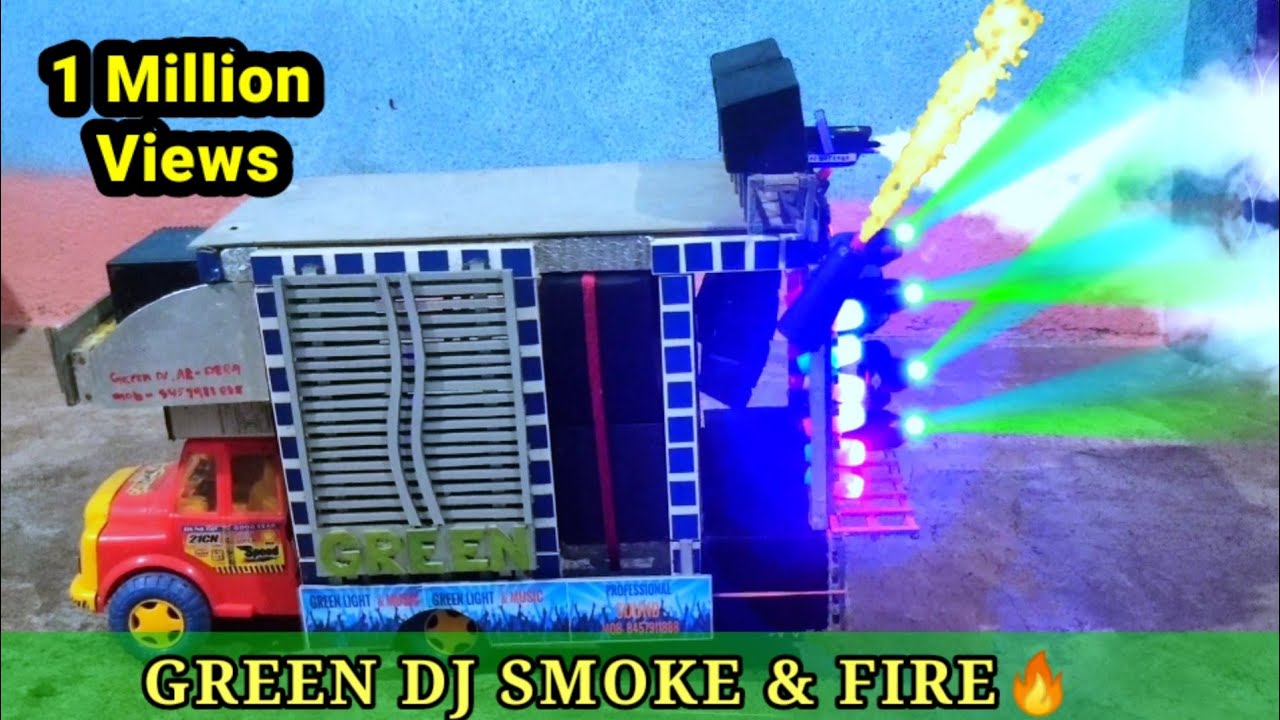 Green Dj Ganesh Visarjan Dj truck Green Dj || How to make dj truck || Dj smoke and fires