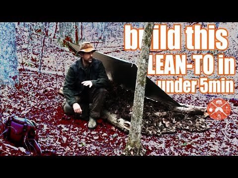 How To Build A Lean To Survival Shelter in Under 5 minutes