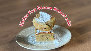 An easy to make gluten free banana walnut cake #bananacake #glutenfree