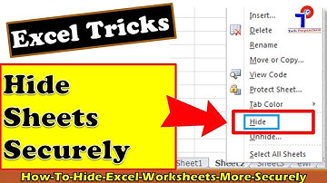 How To Hide Excel Worksheets More Securely || In Telugu || Excel Tips || Tech Prapancham