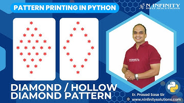 Pattern Printing in Python | Session 18 |  Diamond Pattern | Hollow Diamond Pattern Printing