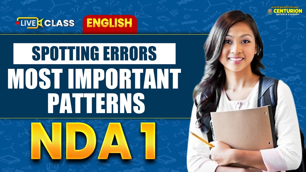 Spotting Errors Most Important Patterns | NDA 2026 English | Live Class 🔥