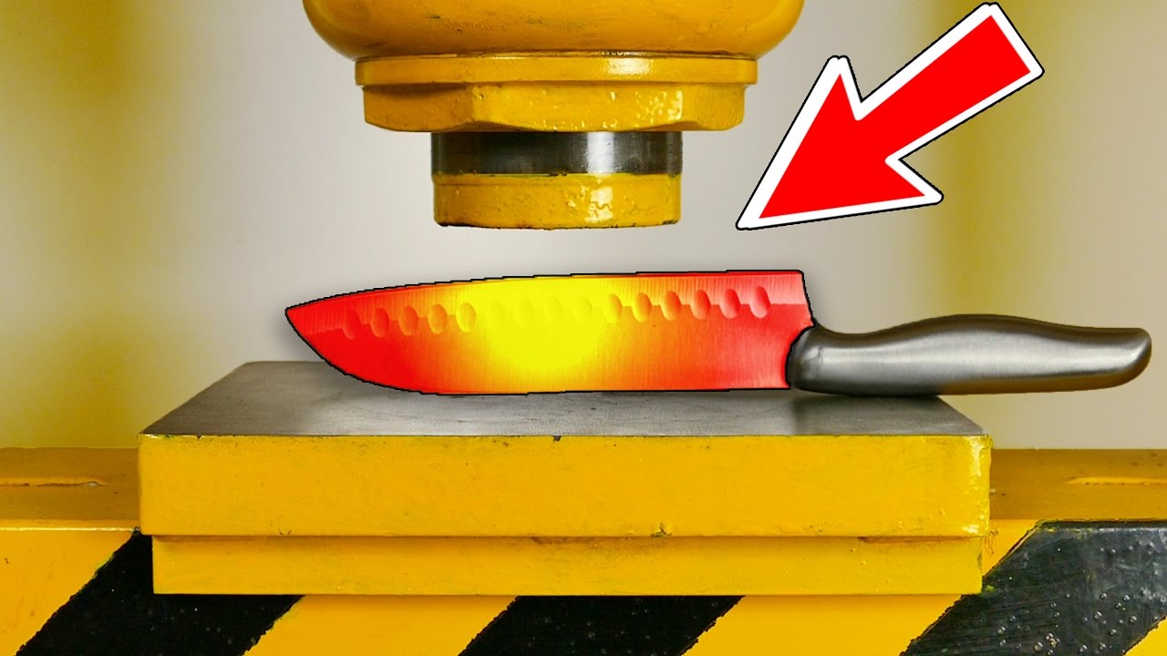 HOT KNIFE 🔥 VS 🔥100 Ton HYDRAULIC PRESS !! YouTube