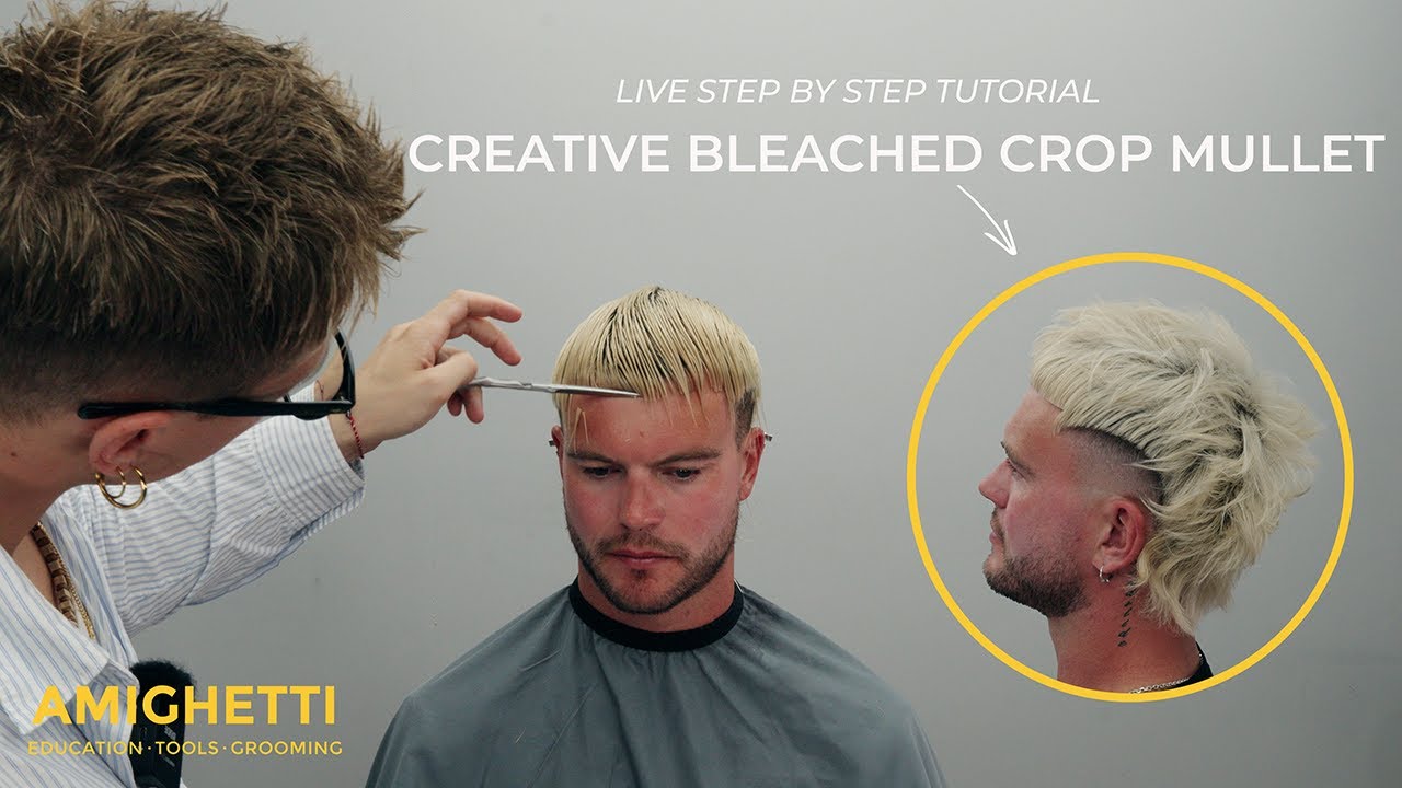 Creative Bleached Crop Mullet | Full Step-by-Step Barber Education Tutorial ✂️