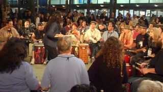 Valeska Thomas at NAMM 2014 Remo All Industry Drum Circle