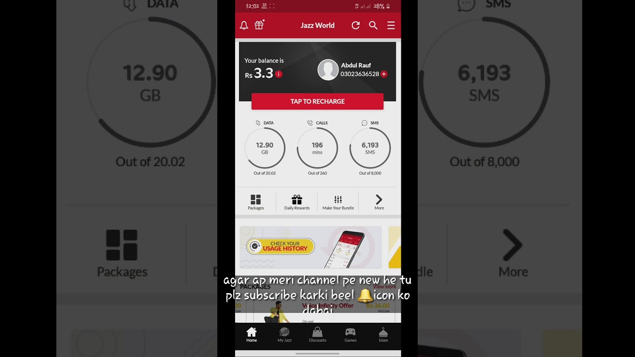 Make your own package on jazz /Jazz pe apni marzi ka package kase kari