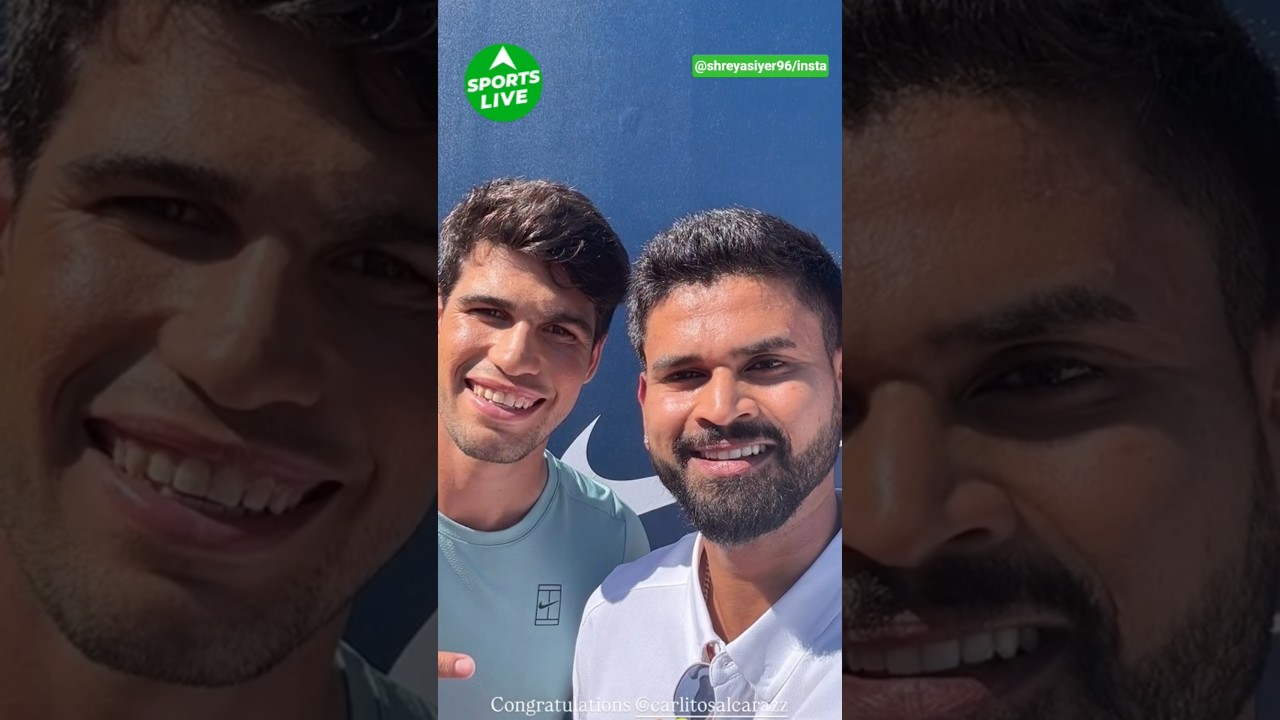 Shreyas Iyer Gifts Signed Jersey to AUS Open Champion Carlos Alcaraz! 
