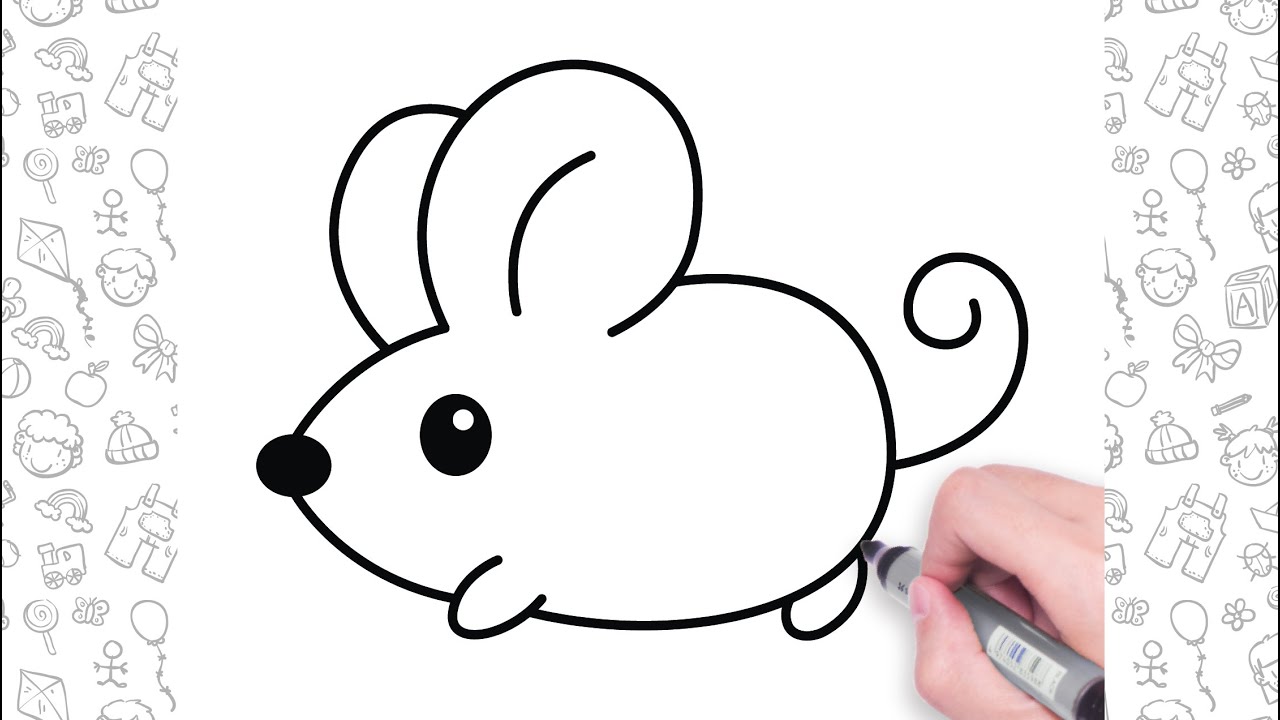 Draw Raton Es How to Draw Cute Animals Easy | Mouse Drawing Step by Step For Kids ...