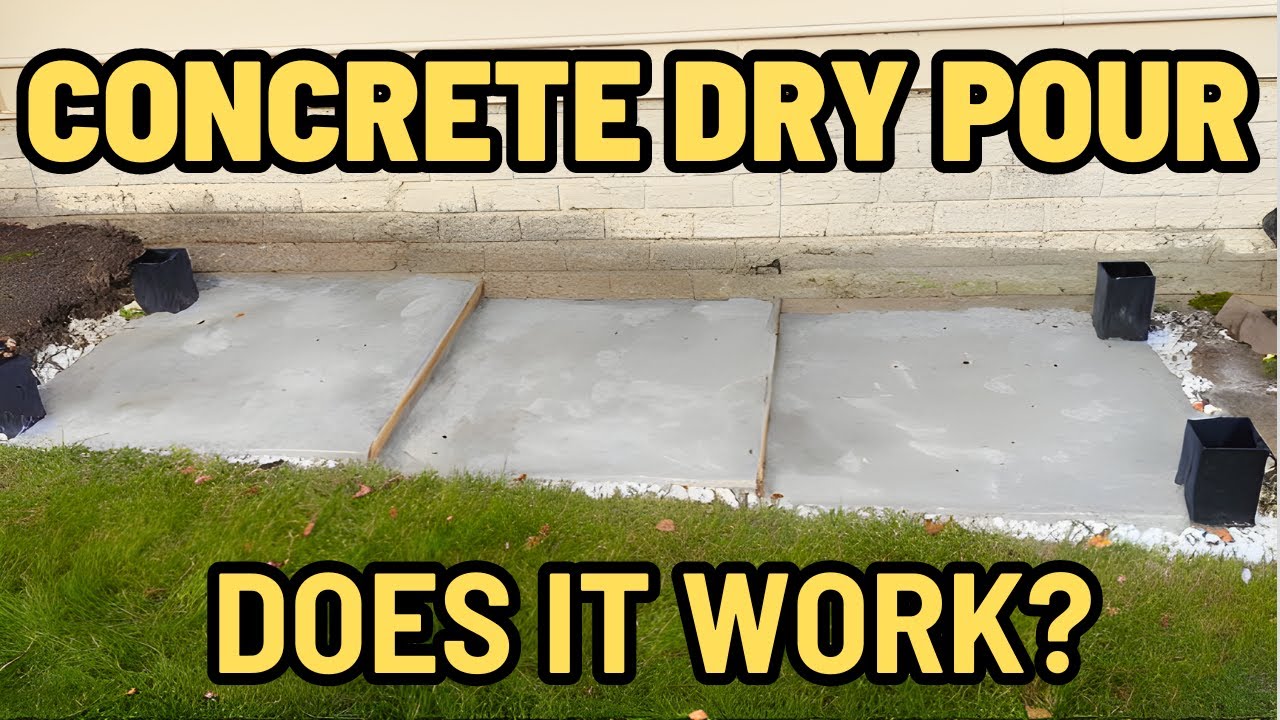 Dry pour concrete for a trash can shed - does it work? - YouTube