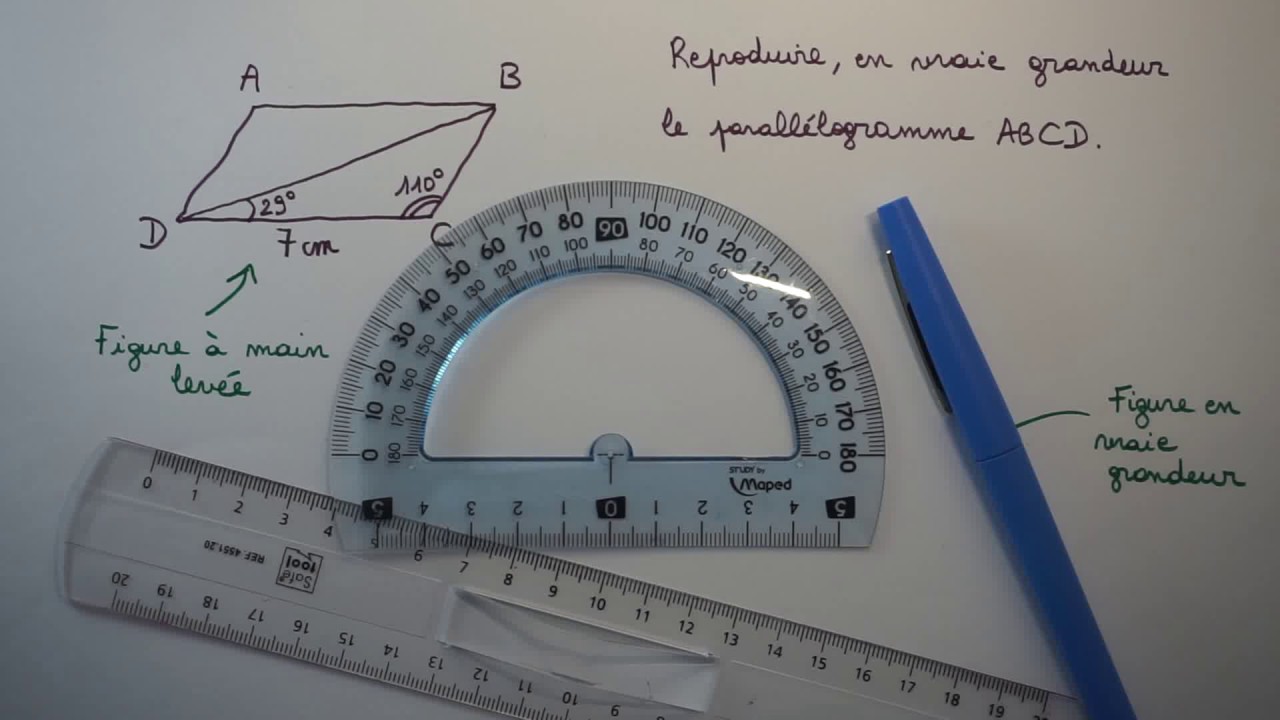 Construction d'un PARALLÉLOGRAMME 1 (via les diagonales) YouTube