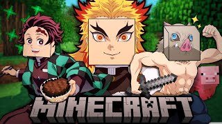 Tanjiro, Inosuke Y Rengoku JUEGAN MINECRAFT!