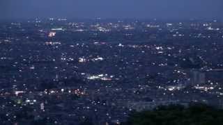 微速度撮影／平塚-湘南平の夜景　Time lapse／Night view of Hiratsuka Syounandaira hill．