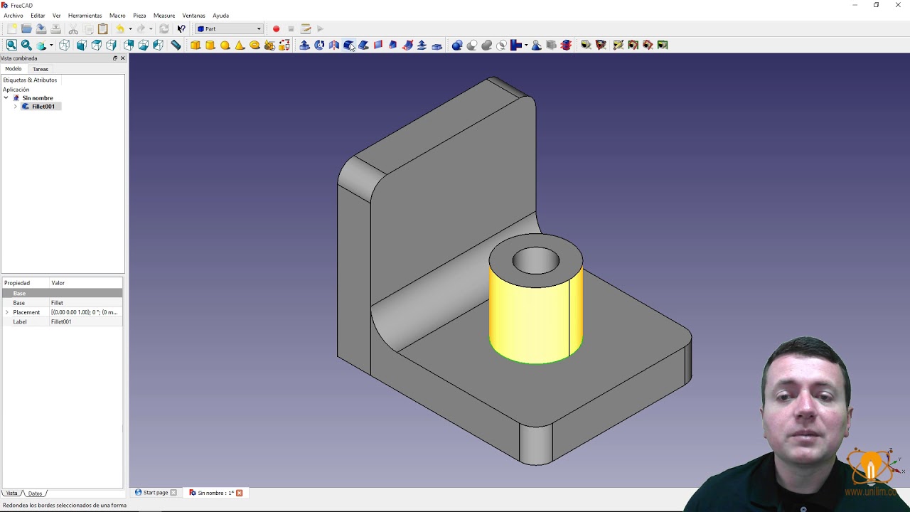 1-07 Tutorial FreeCAD |  Operaciones de redondeos, chaflanes y refuerzos con FreeCAD