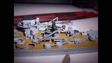 Pocket Battleship Graf Spee Progress 1:700 Trumpeter Kit Build Flash Photo Close Up Shots