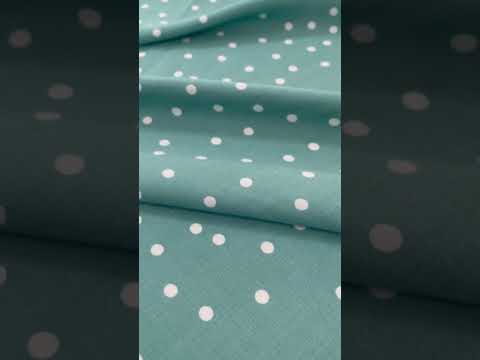 Тканина штапель бірюза (Корея) горошок, видео 1