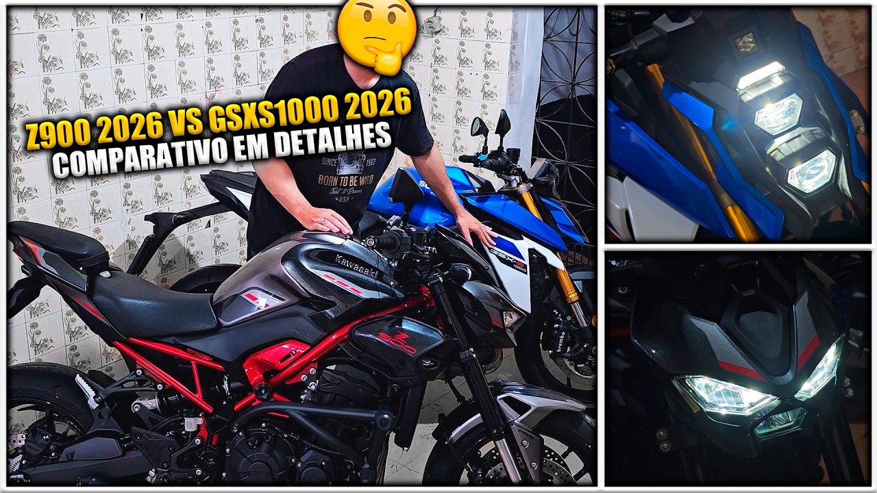 Z900 2026 VS GSXS1000 2026 - COMPARATIVO EM DETALHES