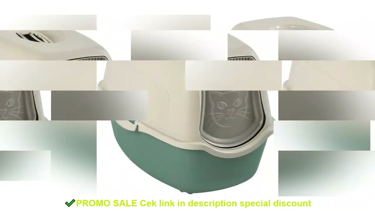 Rotho my pet bailey eco toilet cat litter box green and white