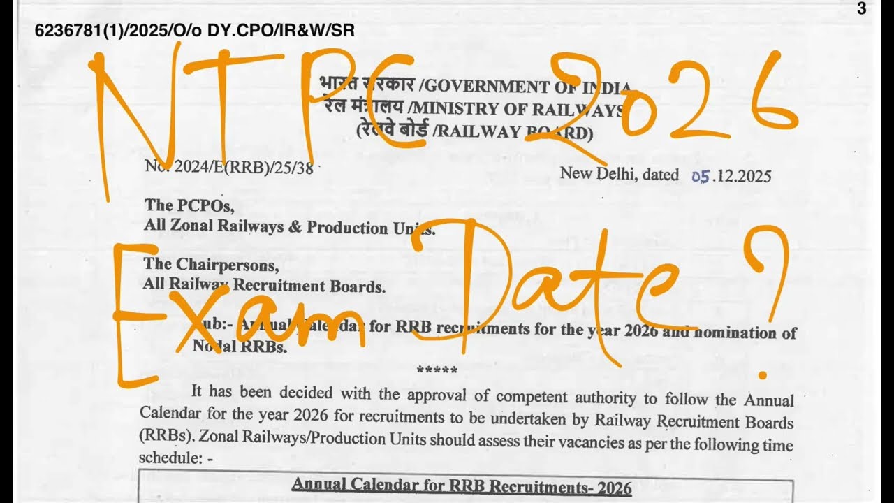 ⏳ NTPC 2026 Exam Date Warning – Late Preparation = Failure|Ntpc 2026 Kab Hoga|Ntpc 2026 Date Update