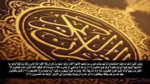 سورة البقره من الآية 25 - 27 . مكرره 3 مرات للحفظ