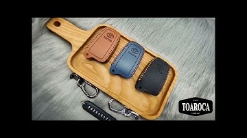Bao da chìa khóa smartkey ô tô Toyota Corolla Cross handmade da bò thật 100% chính hãng Toaroca