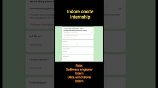 Indore Onsite Internship | Software Engineer Intern | Data annotation Intern | Freshers Apply Now