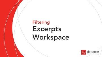 Filtering via the Excerpts Workspace | Dedoose for Qualitative and Mixed Methods Data Analysis