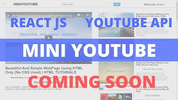 Mini YouTube using React js and YouTube API | REACT JS