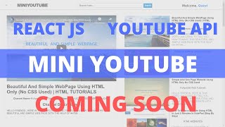 Mini Youtube Using React Js And Youtube Api React Js