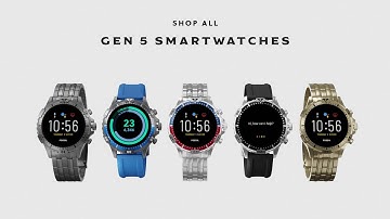 Fossil Unisex 44MM Gen 5 Carlyle HR Heart Rate Stainless Steel and Silicone Touchscreen Sm Amazoncom