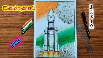 How to draw chandrayaan 3 ISRO | chandrayaan 3 drawing tutorial