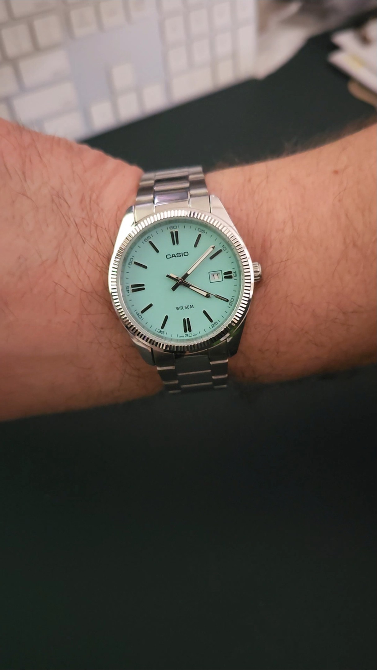 そ*ん様 CASIO ティファニーブルー　MTP1302 Casio MTP-1302 Tiffany Blue Watch Men窶冱 Steel 38mm Final
