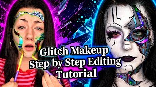 How to edit glitch Makeup | Step by Step Editing Tutorial