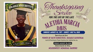 Thanksgiving Service for Alethia Marcia Davis