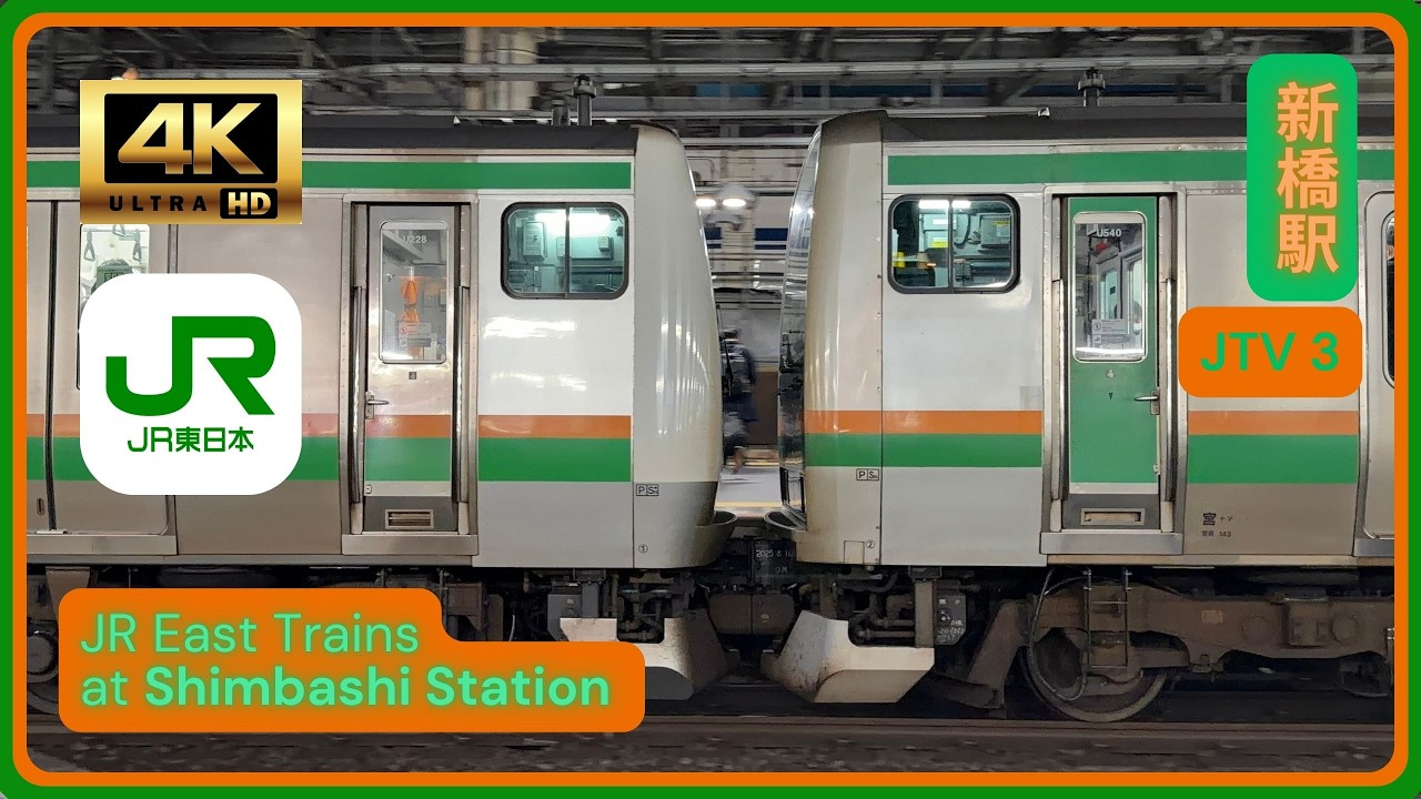 JR East Trains at Shimbashi Station - JTV 3