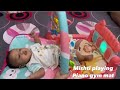 3 month cute baby girl mishti | playing piano gym mat