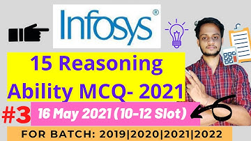 Infosys (16 May 2021)Asked Reasoning Ability MCQ 2021 | 15 Most Imp Questions 2021 | Must Watch.