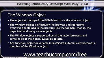 JavaScript Training Tutorial The Window Object