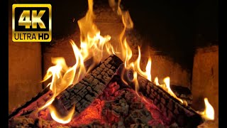 🔥Cozy Fireplace 4K. Relaxing Ambience with Crackling Fire Sounds. Fireplace Burning 4K