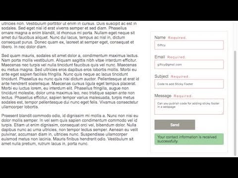 How to Show PHP Sticky Contact Form using CSS - YouTube