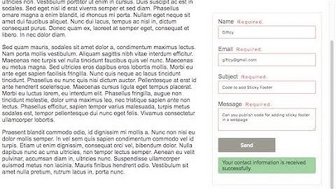 How to Show PHP Sticky Contact Form using CSS
