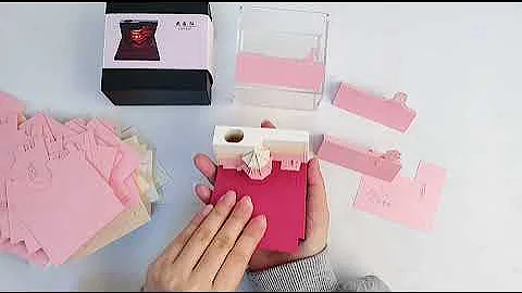 Omoshiroi Block#3D memo pads#garden model#Sticky Note Cubes with led lightsr#gift boyfriend