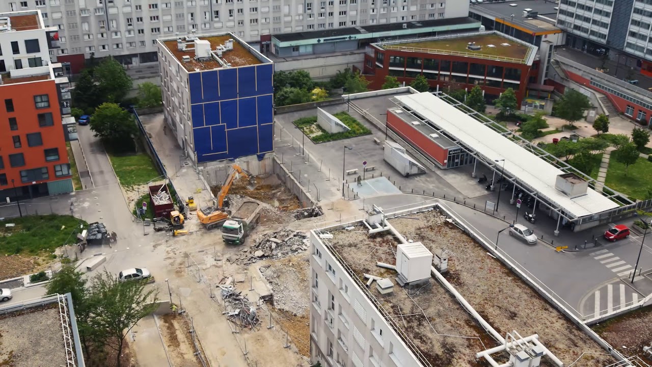 Champigny-sur-Marne (94) : Démolition immeuble de Paris Habitat [TIMELAPSE]