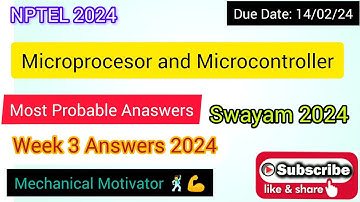 Microprocesor and Microcontroller  | Week 3 Quiz | Assignment 3 Solution | NPTEL | SWAYAM 2024