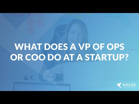 What does a VP of Ops or COO do at a startup?