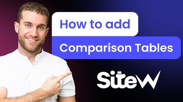 How to add Comparison Tables to SiteW