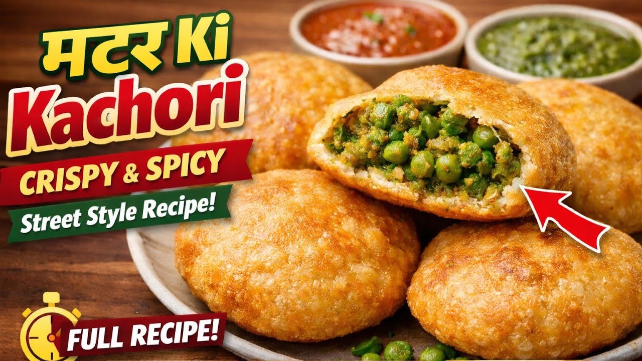मटर की कचौरी | Crispy & Spicy Matar Kachori Recipe | Street Style Khasta Kachori