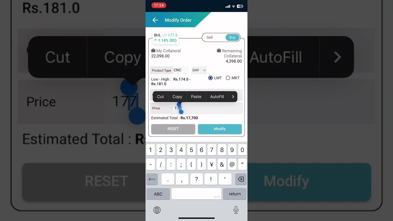 How to load collateral from brok.58 naasa securities , and buy sell 