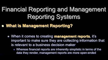 Chapter 8 - Financial Reporting and Management Reporting Systems