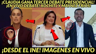 CLAUDIA TRUINFA! TERCER DEBATE PRESIDENCIAL EN VIVO DESDE EL INE DOMINGO